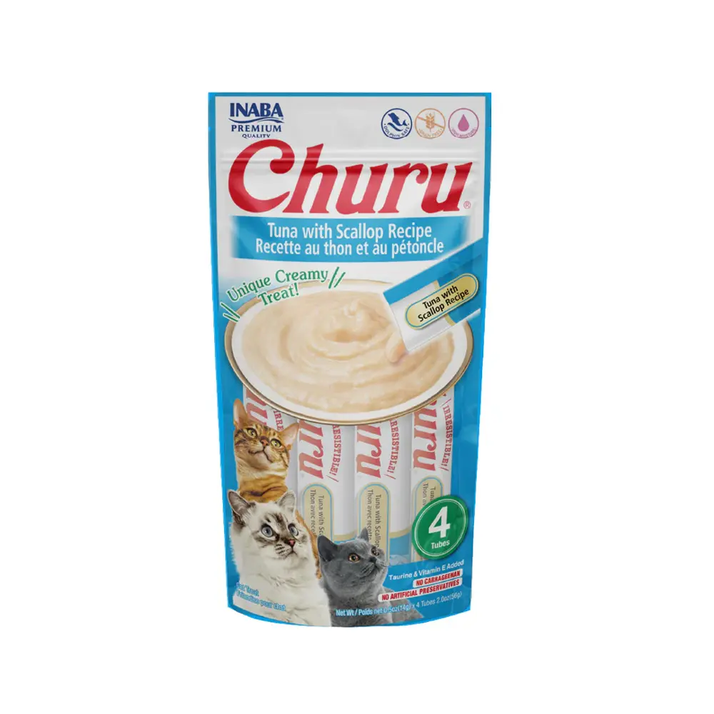 Inaba Churu Premios para Gato Receta Atun y Callo de Hacha Bolsa 56 g