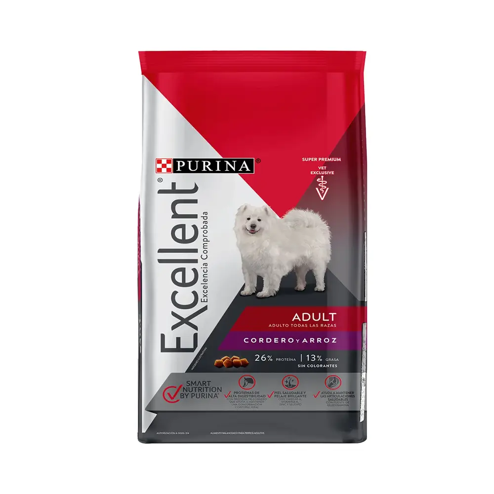 Purina Excellent Alimento Seco para Perro Adulto Todas las Razas Receta Cordero 20 kg
