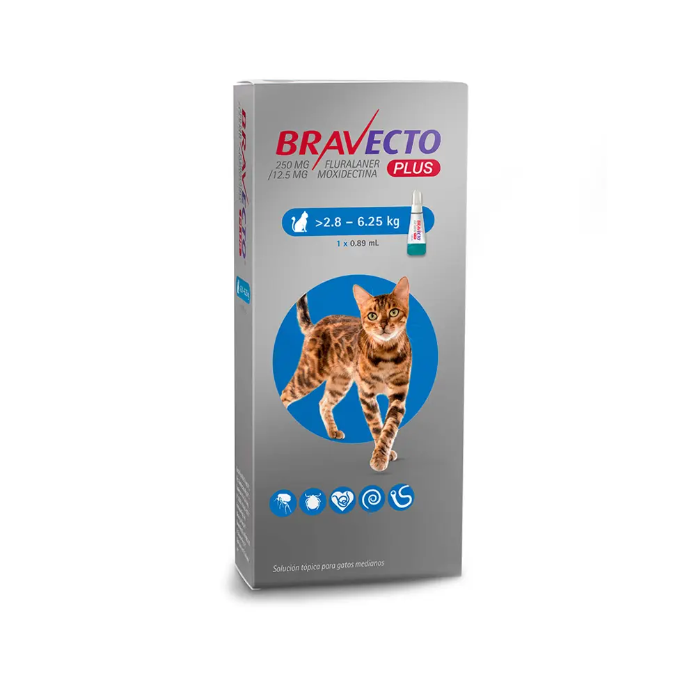 [BV-FE-2.8/6.25KG] Bravecto Pipeta Desparasitante para Gato de 2.8 a 6.25 kg
