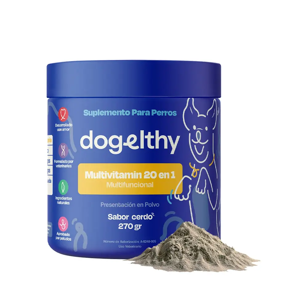 [DE-MV-270G] Dogelthy Suplemento Multivitaminico 20 en 1 para Perro 270 g