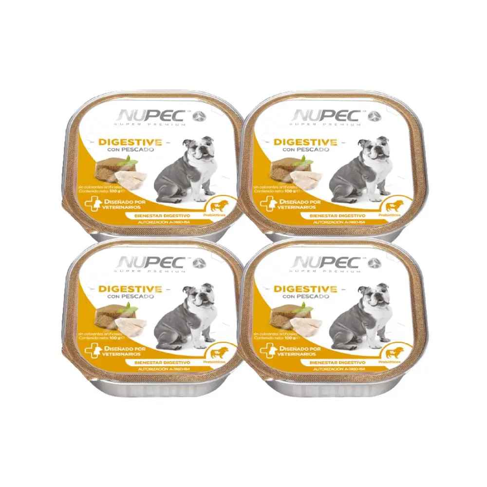 Nupec Alimento Humedo Digestive para Perro Adulto Kit 4 Latas