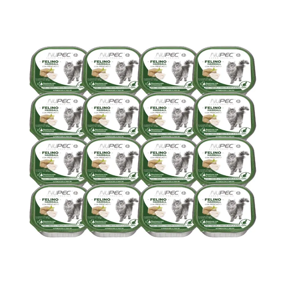 [NP-FE-HM-HB-SKIT-16LATAS] Nupec Alimento Humedo Hairball para Gato Adulto Super Kit 16 Latas