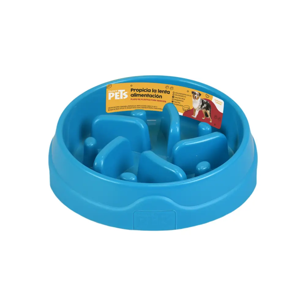 Fancy Pets Plato de Plastico Alimentacion Lenta para Perro y Gato Chico