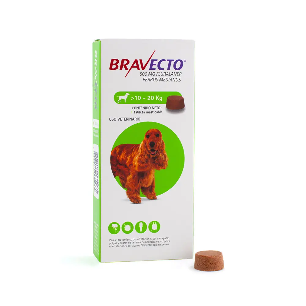 Bravecto Tableta Desparasitante para Perro de 10 a 20 kg