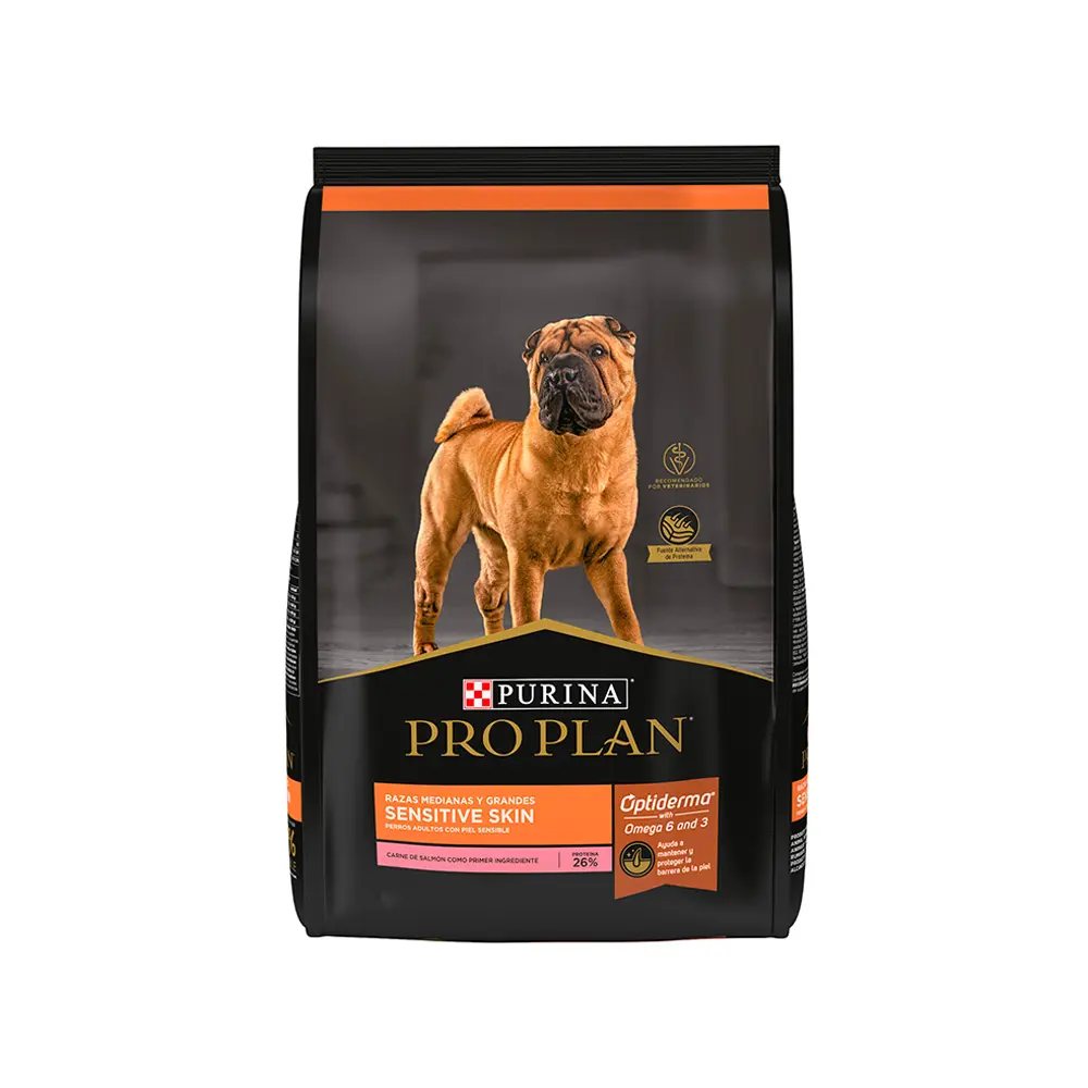 Pro Plan Alimento Seco Sensitive Skin para Perro Adulto Raza Mediana/Grande Receta Salmon 3 kg