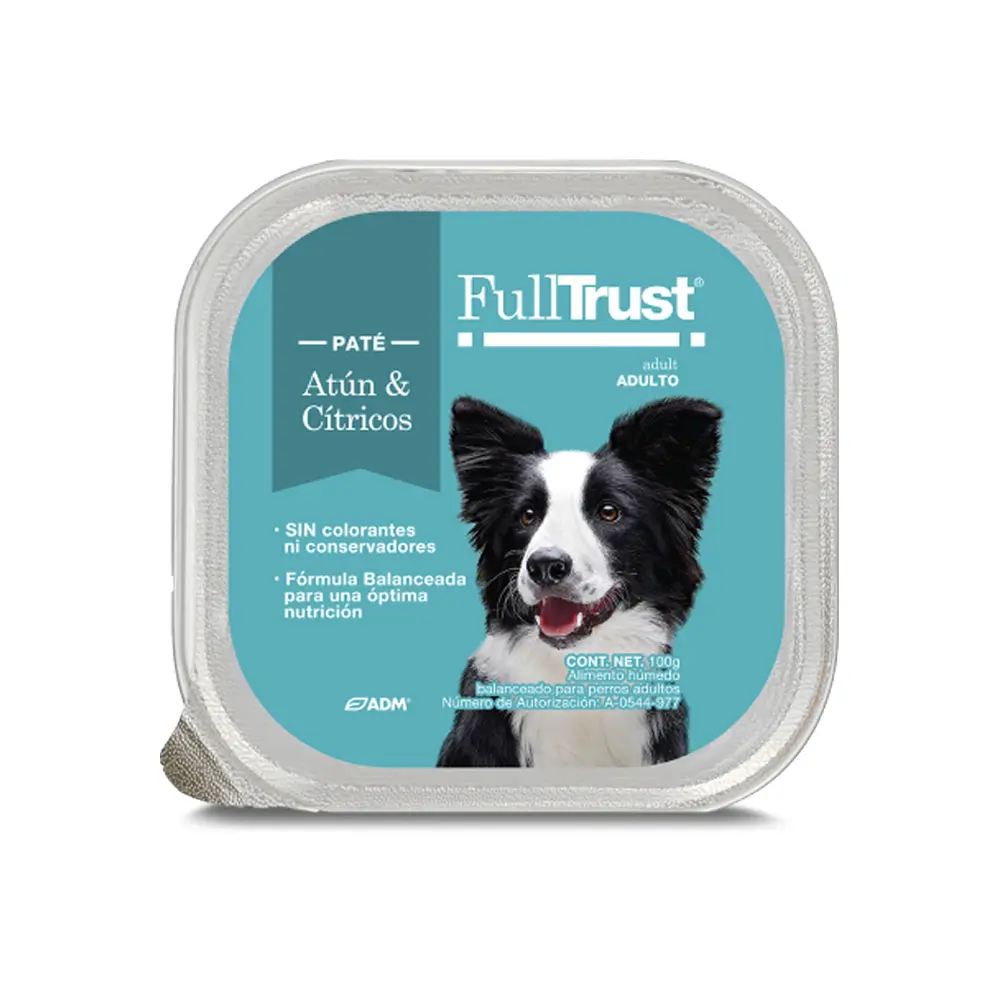 [FT-HM-AD-AC-100G] FullTrust Alimento Humedo para Perro Adulto Receta Atun y Citricos 100 g