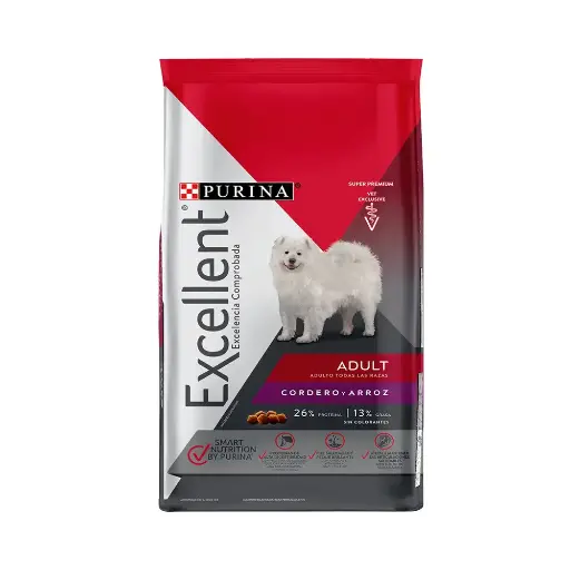 [PE-AD-CDRO-1.5KG] Purina Excellent Alimento Seco para Perro Adulto Todas las Razas Receta Cordero 1.5 kg
