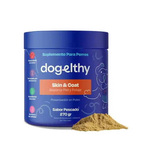 [DE-SC-270G] Dogelthy Suplemento para Piel y Pelaje para Perro y Gato 270 g