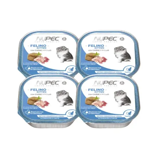 [NP-FE-HM-KT-KIT-4LATAS] Nupec Alimento Humedo para Gatito Kit 4 Latas