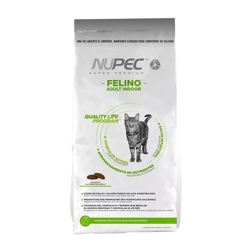 [NP-FE-AD-3KG] Nupec Felino Alimento Seco para Gato Adulto Indoor 3 kg