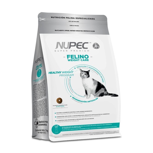 [NP-FE-WC-3KG] Nupec Felino Alimento Seco Weight Care para Gato Adulto 3 kg