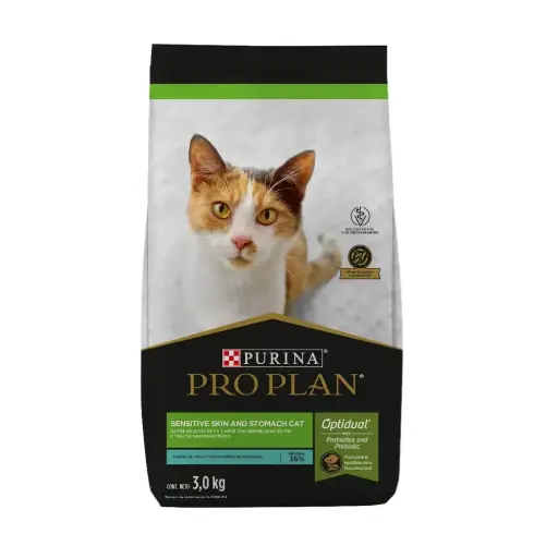 [PP-FE-SENS-SKST-3KG] Pro Plan Alimento Seco Sensitive Skin/Stomach para Gato Adulto 3 kg